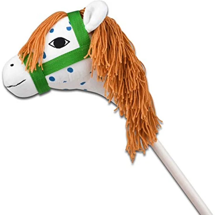 Pippi Langstrumpf 44.3728,00 - Hobby Steckenpferd, Plüsch mit heller Mähne aus Wolle, Länge 82 cm - Pippi Marke