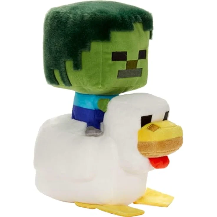 Mattel Plüsch Minecraft Deluxe Chicken Jockey, 20 cm Spielzeug Kuscheltier aus hochwertigen Textilien – Bild 5