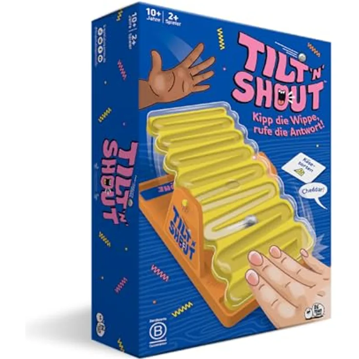 Big Potato Tilt n Shout, schnelles Wippen Familienspiel mit 150 Kategorien und interaktiver Murmel-Wippe, perfekt für Spieleabende