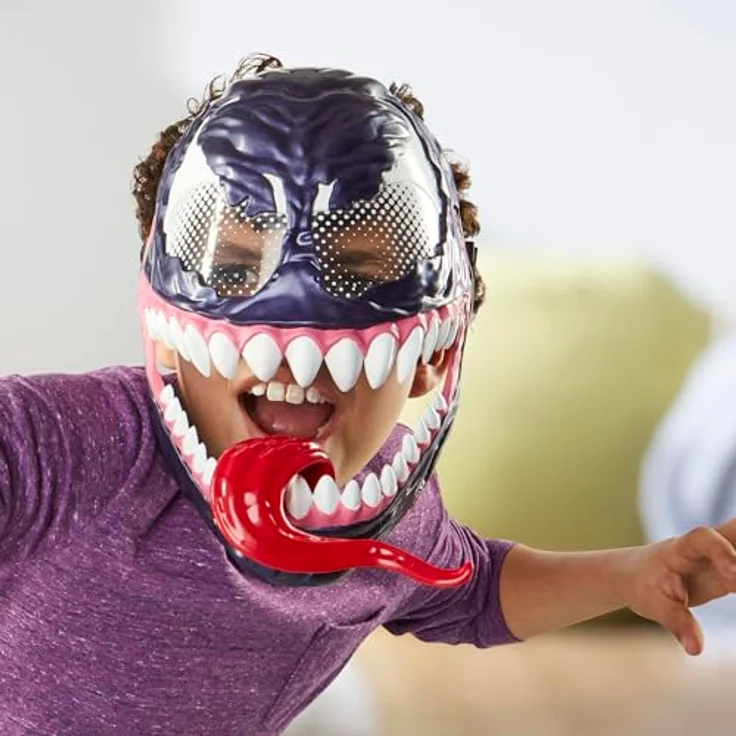Hasbro Marvel Spider-Man Venom Maske, Superhelden-Spielzeug mit beweglicher Zunge und verstellbarem Riemen, ab 5 Jahren – Bild 4