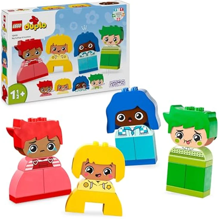 LEGO DUPLO Große Gefühle, Stapelspiel zum Bauen mit 23 bunten Bausteinen und 4 Figuren, Motorik-Spielzeug zur Förderung der sozialen und emotionalen Entwicklung von Kleinkindern ab 18 Monaten 10415 – Bild 1