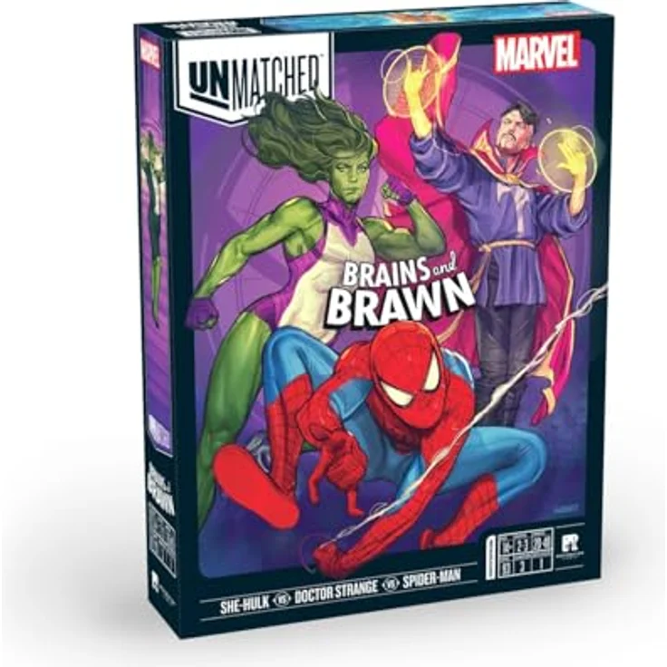 IELLO Restoration Games Unmatched Marvel: Brains and Brawn (Exp.) (ENGL.) - Spider-Man, Dr. Strange, She-Hulk, einzigartige Kartendecks – Bild 2