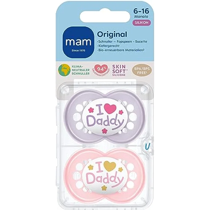 MAM Original Silikon, 6-16 Mon., 2 Stk, Daddy rose – Bild 2