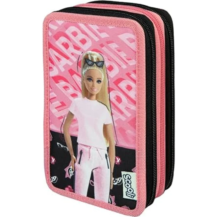 Scooli - Tripledecker Schüleretui Barbie - Großes Schüleretui mit hochwertigen Stiften - praktisch und funktional - für die Schule und unterwegs - hochwertige Qualität - ab 6 Jahren – Bild 1