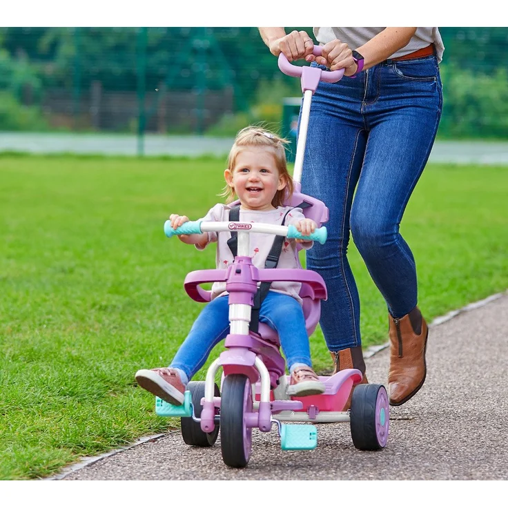 TP Toys Dreirad Einhorn 4 in 1, Pink, anpassbar für Kinder ab 10 Monaten, max. 23 kg, LxBxH 85x48x101 cm