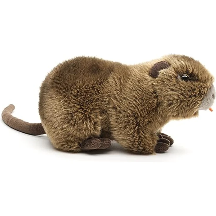 Uni-Toys Nutria Plüschtier, 21 cm lang, lebensecht mit orangefarbenen Nagezähnen, ideal zum Spielen und Sammeln – Bild 4