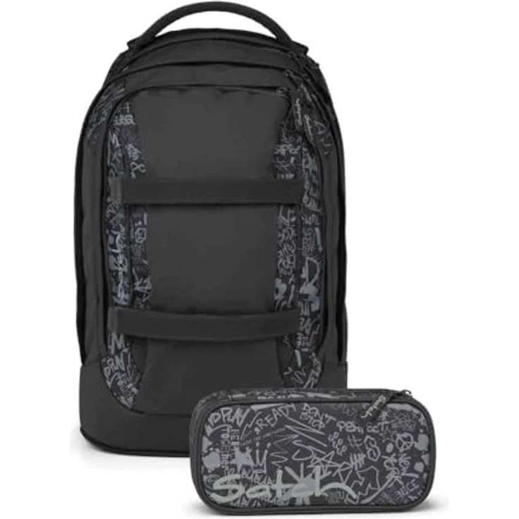 Satch Pack Schulrucksack Set 2tlg. inkl. Schlamperbox, 30 Liter Volumen, Street Ink – Bild 1