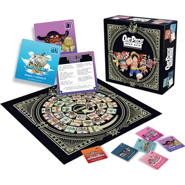 TOPI GAMES One Piece Kartenspiel Mega Quiz *Französische Version* - Über 1000 Fragen zu den Abenteuern der Strohhutpiraten-Crew, Spieler 2-8, empfohlenes Alter 7+, Spieldauer 20-45 min – Bild 3