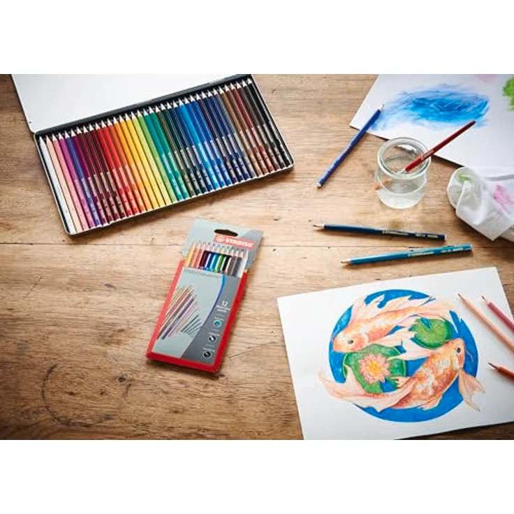 STABILO Buntstift STABILO aquacolor Aquarell-Buntstift - 24er Set, trocken und wasservermalbar, 24 Farben – Bild 4