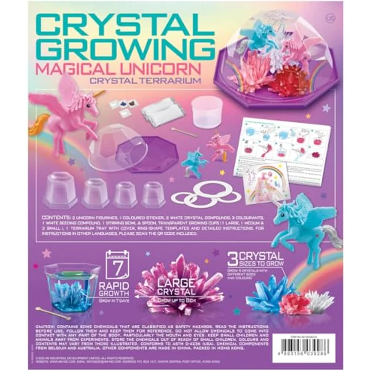 4M 403928 Crystal Growing Unicorn Land Terrarium, Experimentierkasten zur Kristallzucht, Mixed Colours, geeignet ab 10 Jahren – Bild 2