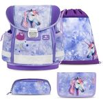 Belmil Schulranzen Classy, ergonomisches Schulranzen-Set 4-teilig, wasserabweisendes Polyester, 19 L, inkl. Turnbeutel und Schlamperetui