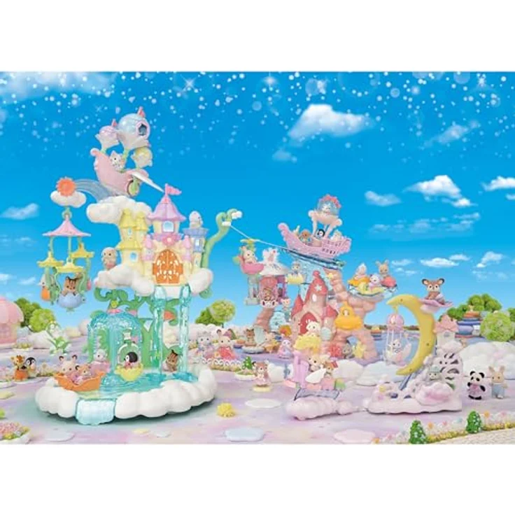 Sylvanian Families 5815 Himmlisches Prinzessinnenschloss, Spielset mit Schokoladenhasen Baby und Blumenfee, für kreative Rollenspiele ab 3 Jahren – Bild 2