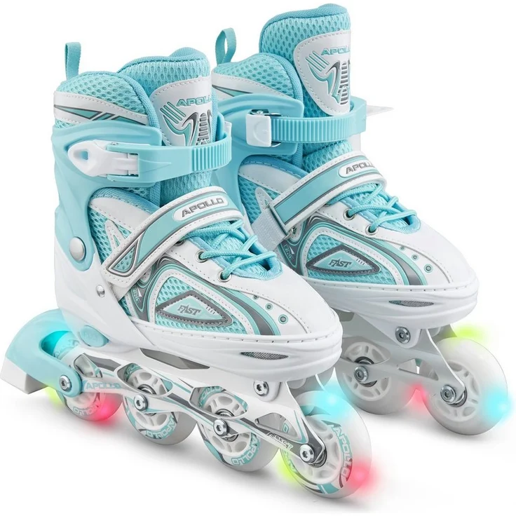 Apollo Inlineskates Super Blades LED, Kinder Inliner verstellbare Größe, leuchtende LED Wheels, blau – Bild 1