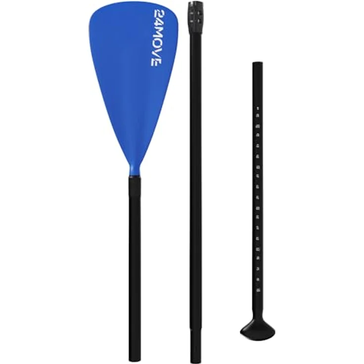 24MOVE® Einzelpaddel Stechpaddel aus leichtem Aluminium für SUP und Kajak, verstellbar, 210 cm, blau – Bild 3