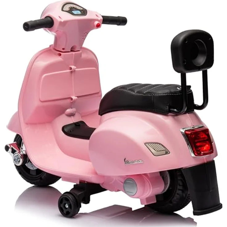 Sun Baby Vespa Elektroroller Elektrofahrzeug Kinderfahrzeug Scooter (Rosa mit Rückenlehne) – Bild 3