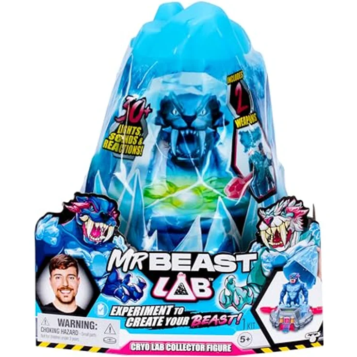 Moose Toys MR BEAST LAB S2 Cryo Lab, Sammelfigur Set mit Panther und Tiger, 18 cm groß, über 30 Soundeffekte, 2 Waffen, inkl. Demobatterien – Bild 2