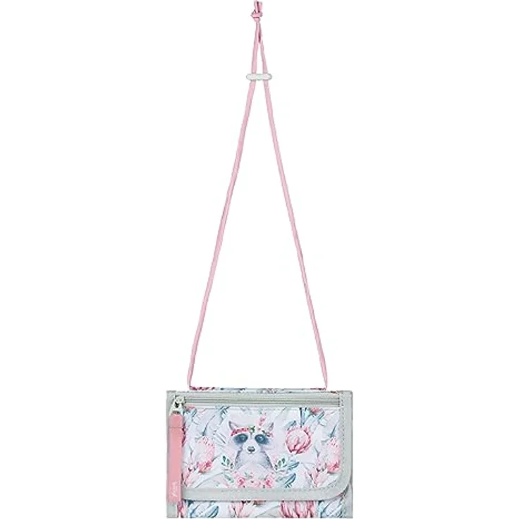 Baagl Brustbeutel Kinder, Geldbörse für Mädchen & Jungen, Mini Portemonnaie mit Münzfach, Waschbär Design, 14,5 x 8,5 cm – Bild 3