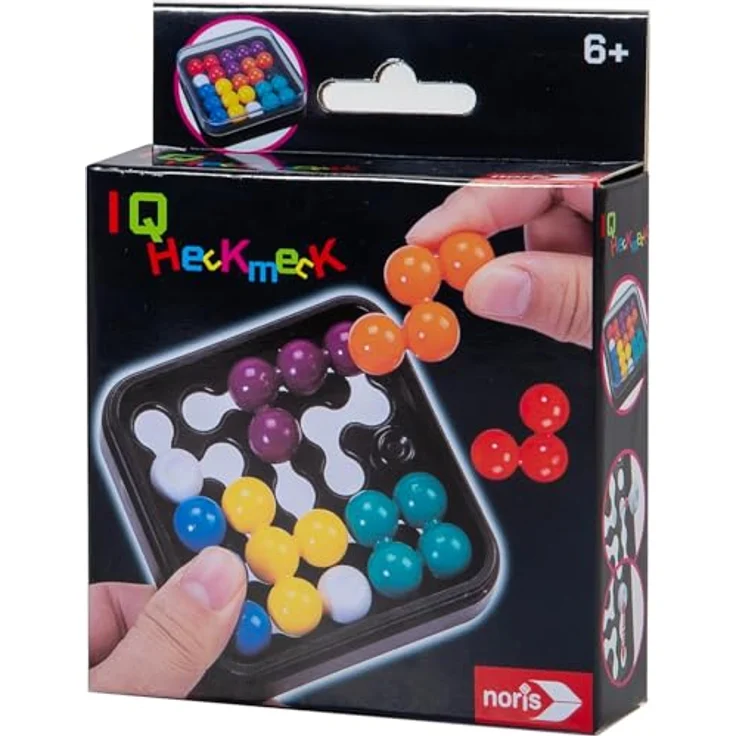 Noris IQ Heckmeck, Logikspiel für 1 Person, 60 Aufgaben, kompaktes Mitnahme-Format, ab 6 Jahren – Bild 1