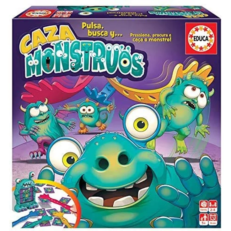 Educa Monsterjagd 18861, Brettspiel für 2-4 Spieler ab 5 Jahren, mehrfarbig, Spieldauer 10 Minuten – Bild 5