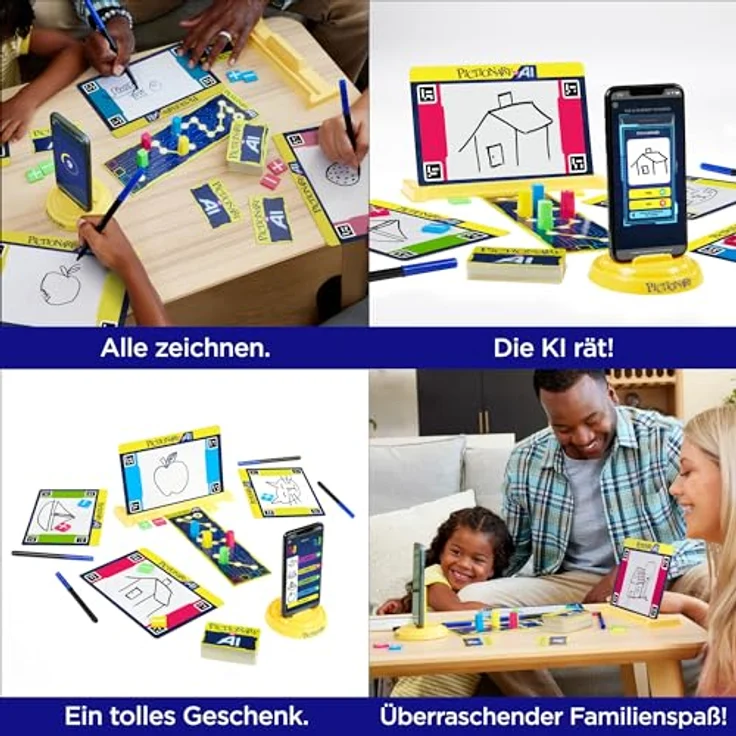 Mattel Games PICTIONARY Vs. KI - Brettspiel mit künstlicher Intelligenz, skizzieren und raten, lustiger Spieleabend für die ganze Familie, Deutsche Version, HYH74 – Bild 3