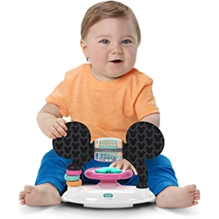 Bright Starts, Disney Baby, Minnie Mouse, Tiny Trek, Forever Besties, 2 in 1 Lauflernhilfe mit abnehmbarer Spielstation, Lichtern und Liedern, höhenverstellbar, Minnie Maus, 12825, pink – Bild 4
