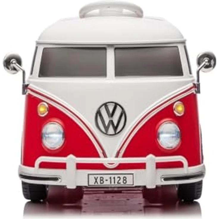 schnaeppchenmeile-online VW Bus T1 Kinder Elektroauto 12V mit zwei Motoren, Bluetooth-Audio, Kunstledersitz und Fernbedienung – Bild 2