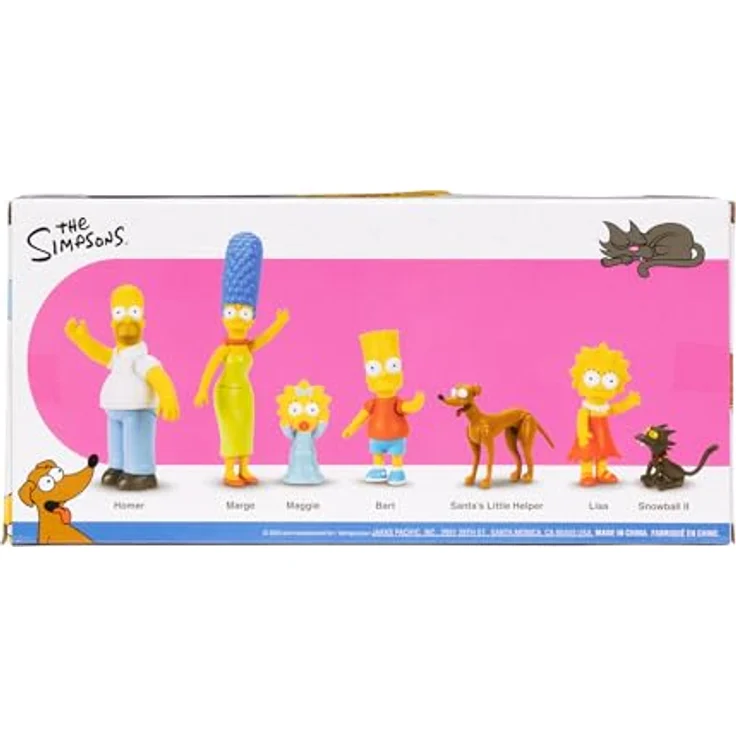 Jakks Pacific Simpsons Minifiguren 7er-Pack, 6 cm große Actionfiguren mit Homer, Marge, Bart, Lisa, Maggie, Hund und Katze – Bild 7