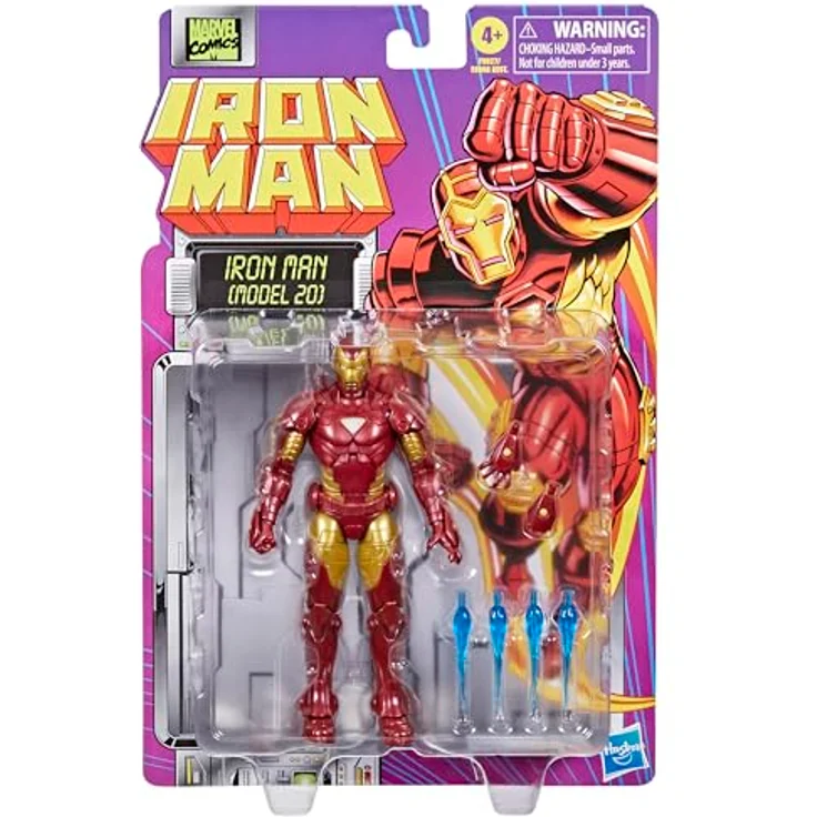 Marvel Legends Series Iron Man (Model 20), 15 cm Comics Action-Figur mit 6 Zubehörteilen und 20 Bewegungspunkten, im Retro-Blister-Pack – Bild 2