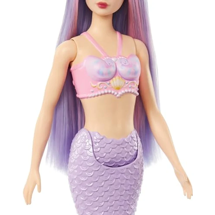 Barbie Meerjungfrauenpuppe Meerjungfrau, mit lilafarbenem Haar – Bild 4