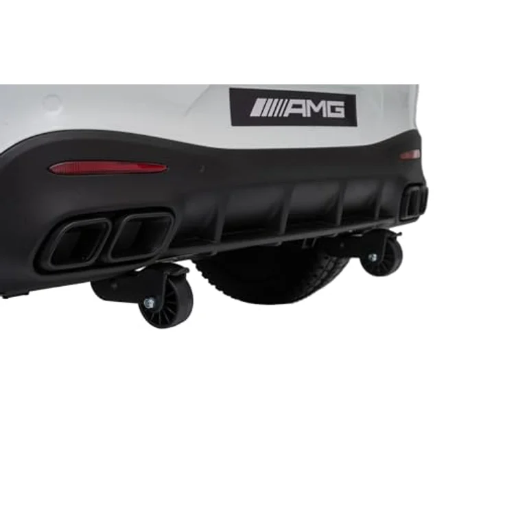 Beneo Elektrisches Kinderauto Mercedes GT63 AMG, 24V Zweisitzer mit 4x4-Antrieb, weiß, verstellbarer Fahrersitz, weiche EVA-Räder, 2,4-GHz-Fernbedienung, USB/Bluetooth, 200W-Motoren, Federung, Lithium-Akku, LED-Lichter, ORIGINAL-Lizenz – Bild 5
