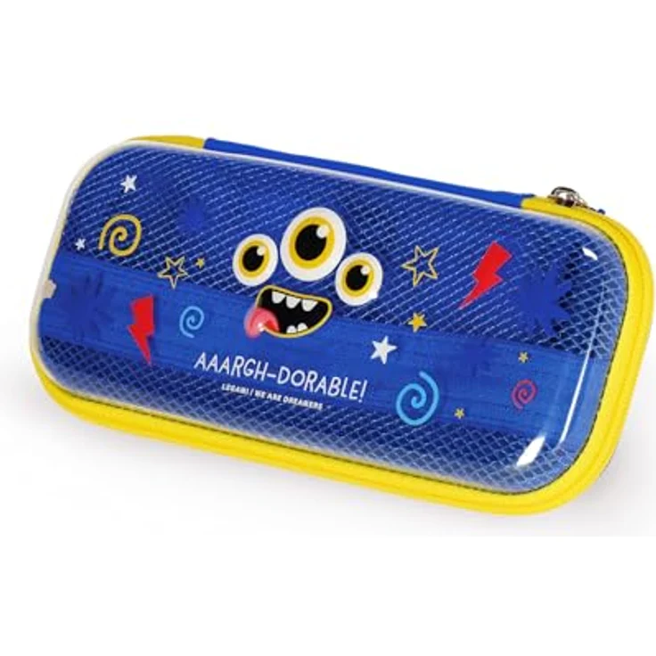 Legami Wonderwow Federmäppchen, Monster Motiv, 2 Fächer und Stifthalter, Innenfach mit Netzstoff, Reißverschluss, 23 x 11 x 5 cm – Bild 2