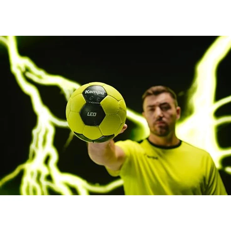 Kempa Handball Leo, Handball in Fluo Gelb/Schwarz mit starkem Halt und auffälligem Design – Bild 3