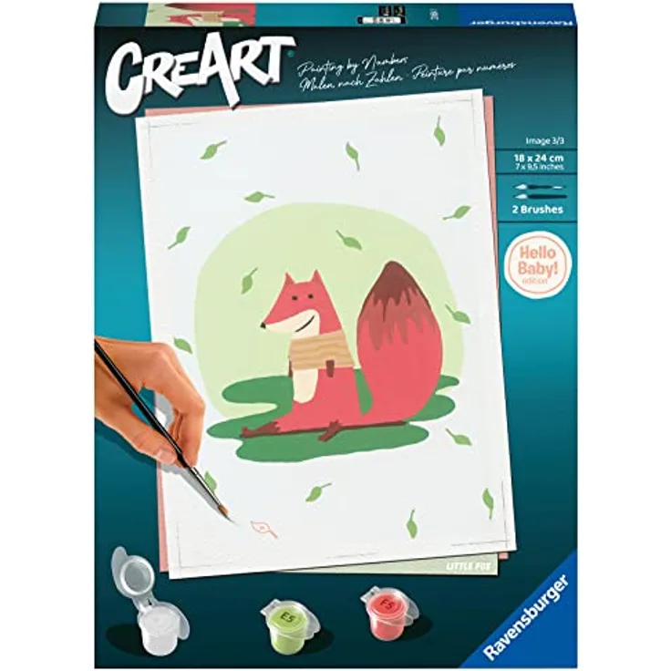 Ravensburger CreArt - Malen nach Zahlen 23654 - Hello Baby: Little Fox - ab 12 Jahren