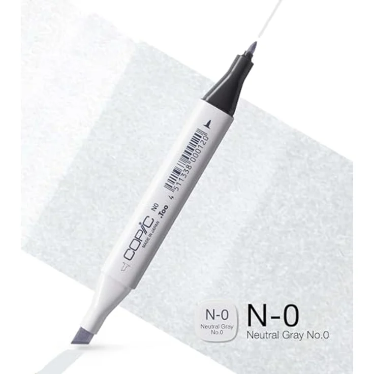 Copic Classic Marker Typ N - 0, neutral gray No. 0, professioneller Layoutmarker mit dualem Spitzensystem, schnelltrocknend – Bild 2