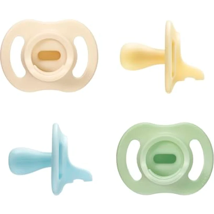 Tommee Tippee Ultraleichter StayPut Schnuller, 4er-Pack, 0-6 Monate, einteiliges Silikondesign, kieferorthopädisch, bequeme Passform – Bild 1