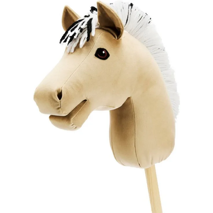 My Hobby Horse Steckenpferd Fjord, handgefertigtes Steckenpferd aus strapazierfähigem Material mit luxuriöser Mähne und leichtem Holzstab, für drinnen und draußen, ab 3 Jahren
