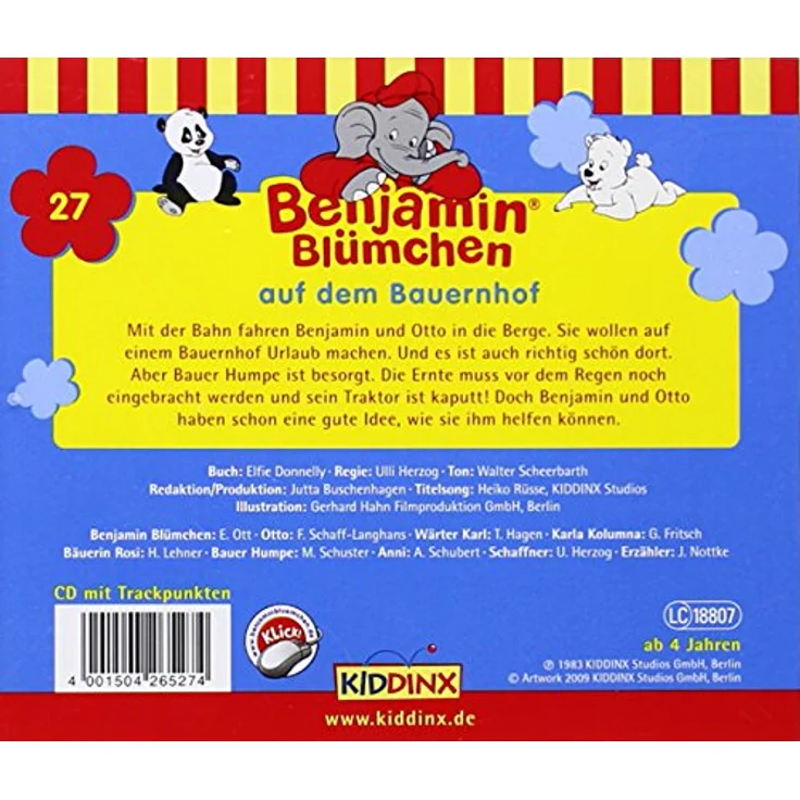 Kiddinx Hörspiel-CD Benjamin Blümchen 027 - auf dem Bauernhof, Kinderhörspiel mit spannender Bauernhofgeschichte – Bild 2