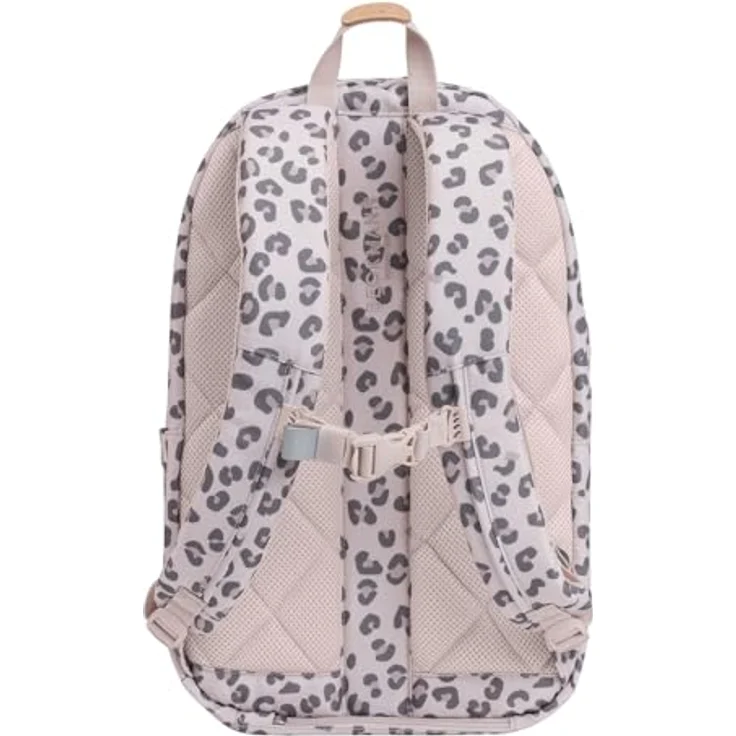 Beckmann Norway Rucksack City 30l Leopard beige, Schulrucksack mit integrierten Regenüberzug, höhenverstellbarem Brustgurt und Laptopfach – Bild 4