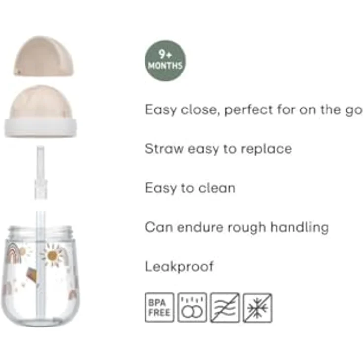 Mepal Mio Little Dutch, Strohhalmbecher für Kleinkinder ab 9 Monaten, auslaufsicher, spülmaschinengeeignet & BPA-frei, 300 ml, Forest Friends – Bild 3