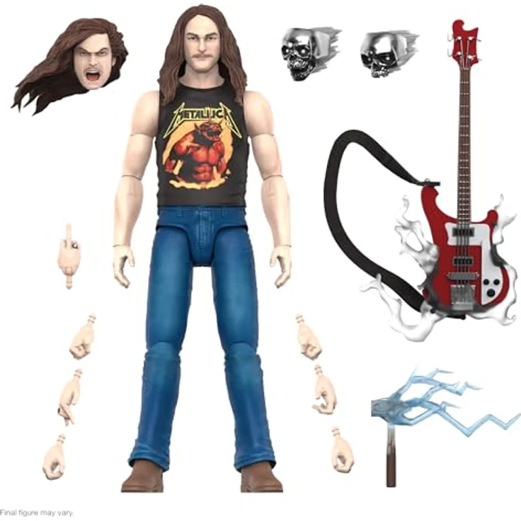 Super7 ULTIMATES! Cliff Burton Actionfigur – 17,8 cm mit Zubehör, Heavy Metal Sammlerstück und Retro-Spielzeug – Bild 1