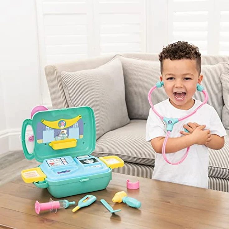 Peppa Wutz Arztkoffer Kinder | Tragekoffer, Enthält Stethoskop, Thermometer, Otoskop, Spritze & Mehr | Arztkoffer Kinder ab 3 Jahre – Bild 5