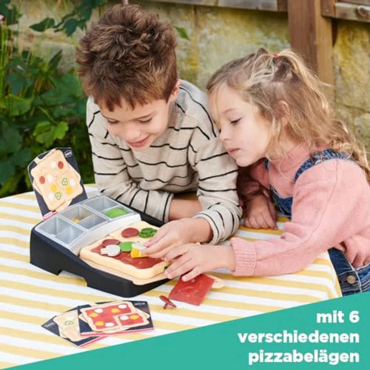 Casdon Ooni Pizza-Belagstation, Spielzeug-Pizza-Belagstation für Kinder ab 3 Jahren, mit 24 Pizzabelägen und Rezeptkarten – Bild 4