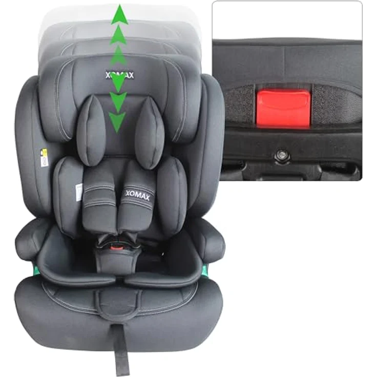 XOMAX Autokindersitz LM238 anthrazit ISOFIX, Kindersitz 9-36 kg, geeignet für Kinder von 15 Monaten bis 12 Jahren – Bild 8