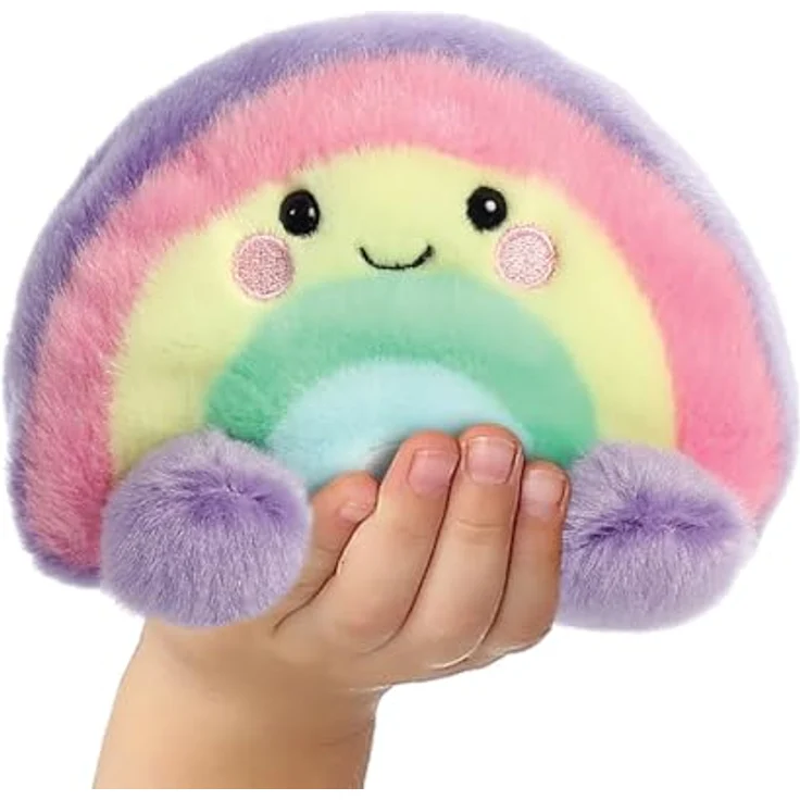 Aurora Palm Pals Vivi, Plüschtier in Regenbogenfarben (Pink, Lila, Gelb), 13 cm, weich und waschbar bei 30°C – Bild 5