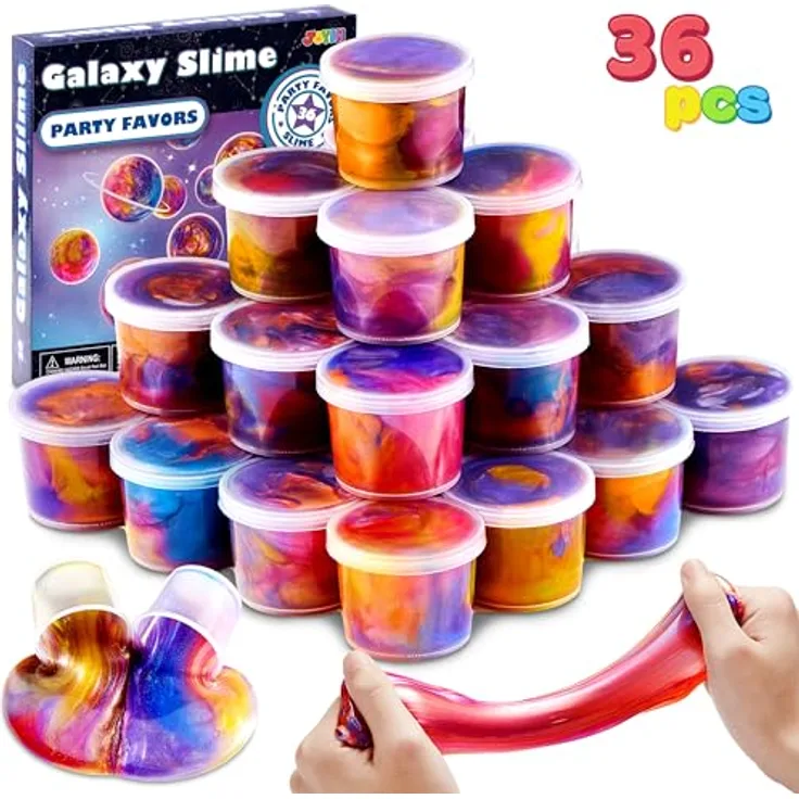 JOYIN Galaxy Slime Tasse Party Favors, 36 Pack Fluffy Schleim, nicht klebend, sicher für Kinder, ideale Klassenzimmer Belohnung
