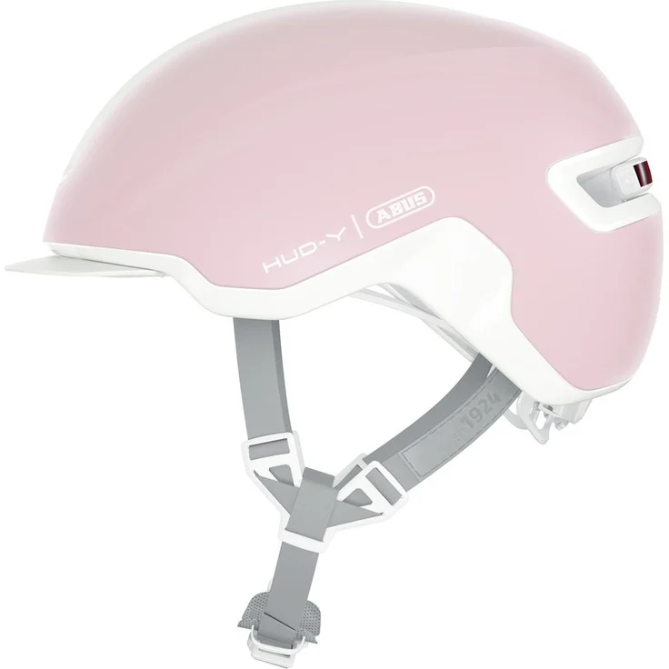 Abus HUD-Y, Velohelm für Kinder (51 - 55 cm) mit wiederaufladbarem USB-Heck-LED und futuristischem Design