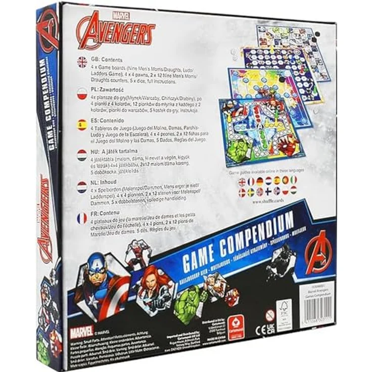 Marvel Games Compendium, genießen Sie 35 Spiele, darunter neun Herren-Morris, Damghts, Ludo, Leitern-Brettspiel, tolles Geschenk für Kinder ab 5 Jahren – Bild 3