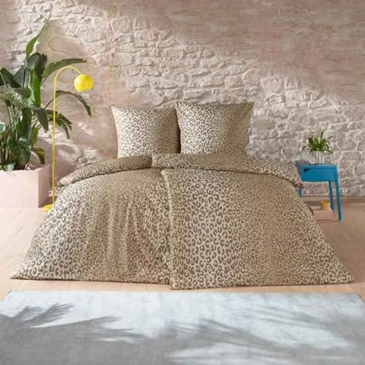 ESTELLA Bettwäsche Lionel, beige, 135x200 cm + 80x80 cm, seidig-glänzende Oberfläche, 100% Baumwolle, atmungsaktiv & pflegeleicht – Bild 5