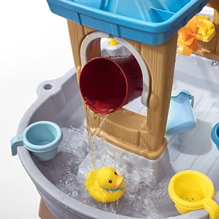 Step2 Rain Showers Splash Tub Wasserspieltisch | Großer Wassertisch mit 13-teiligem Zubehörset | Garten Wasser Spieltisch für Kinder in Grau & Braun. – Bild 3