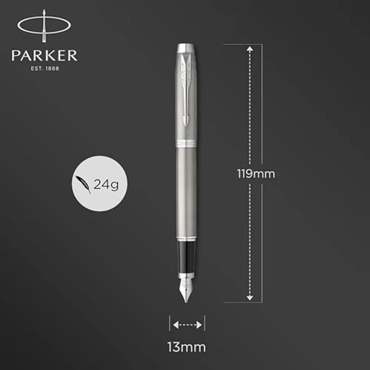 Parker Pen IM Brushed Metal C.C. DuoSet, Kugelschreiber und Füllfederhalter in Geschenkbox, schwarz/silber – Bild 6